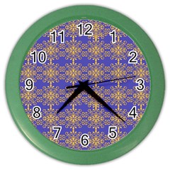 Pattern Wallpaper Ornament Retro Color Wall Clock by Pakrebo