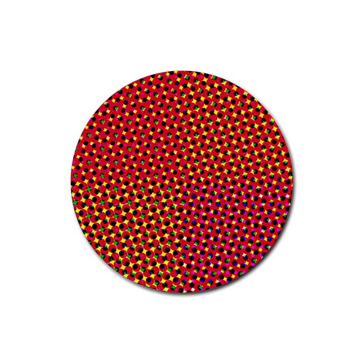 Pattern Textile Structure Abstract Rubber Round Coaster (4 pack) 