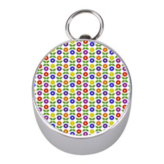 Flowers Colors Colorful Flowering Mini Silver Compasses by Pakrebo