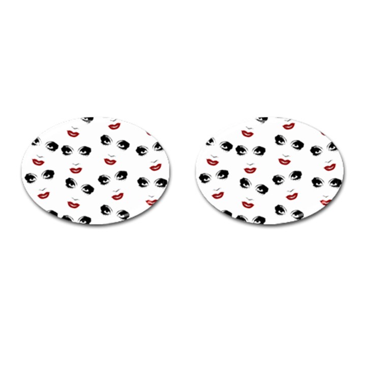 Bianca Del Rio pattern Cufflinks (Oval)