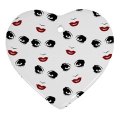 Bianca Del Rio Pattern Heart Ornament (two Sides) by Valentinaart