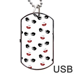 Bianca Del Rio Pattern Dog Tag Usb Flash (two Sides) by Valentinaart