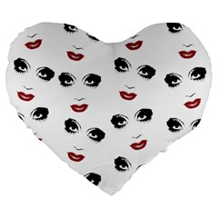 Bianca Del Rio Pattern Large 19  Premium Heart Shape Cushions by Valentinaart