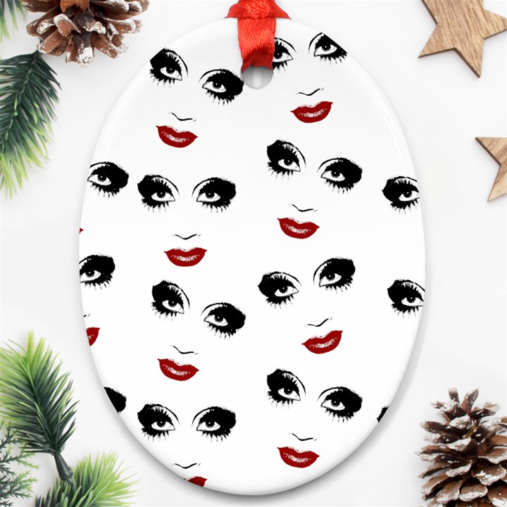 Bianca Del Rio pattern Ornament (Oval)