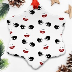 Bianca Del Rio Pattern Snowflake Ornament (two Sides) by Valentinaart