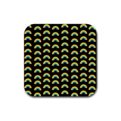 Pride Rainbow Flag Pattern Rubber Square Coaster (4 Pack)  by Valentinaart