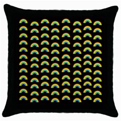 Pride Rainbow Flag Pattern Throw Pillow Case (black) by Valentinaart