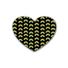 Pride Rainbow Flag Pattern Rubber Coaster (heart) 