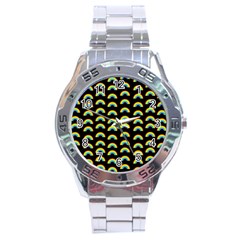 Pride Rainbow Flag Pattern Stainless Steel Analogue Watch by Valentinaart