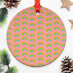 Pride Rainbow Flag Pattern Ornament (round) by Valentinaart