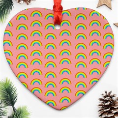 Pride Rainbow Flag Pattern Ornament (heart) by Valentinaart