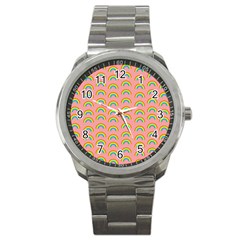 Pride Rainbow Flag Pattern Sport Metal Watch