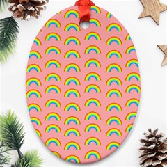 Pride Rainbow Flag Pattern Oval Ornament (two Sides) by Valentinaart