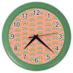 Pride Rainbow Flag Pattern Color Wall Clock by Valentinaart