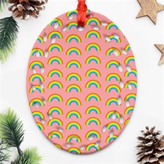 Pride Rainbow Flag Pattern Ornament (oval Filigree) by Valentinaart