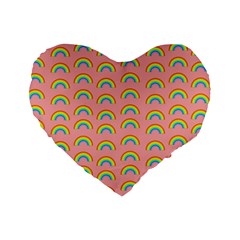 Pride Rainbow Flag Pattern Standard 16  Premium Heart Shape Cushions by Valentinaart