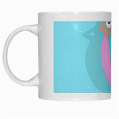 Lady In The Pool White Mugs by Valentinaart