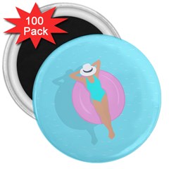 Lady In The Pool 3  Magnets (100 Pack) by Valentinaart