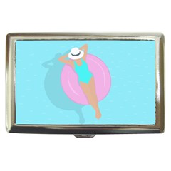 Lady In The Pool Cigarette Money Case by Valentinaart