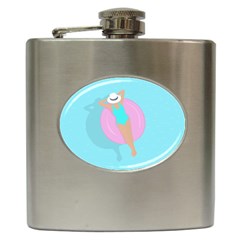 Lady In The Pool Hip Flask (6 Oz) by Valentinaart