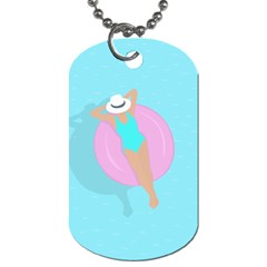 Lady In The Pool Dog Tag (two Sides) by Valentinaart