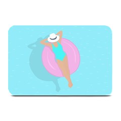 Lady In The Pool Plate Mats by Valentinaart