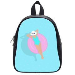 Lady In The Pool School Bag (small) by Valentinaart