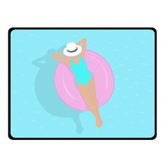 Lady In The Pool Fleece Blanket (small) by Valentinaart