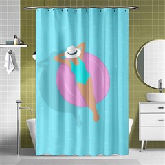 Lady In The Pool Shower Curtain 48  X 72  (small)  by Valentinaart