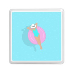 Lady In The Pool Memory Card Reader (square) by Valentinaart