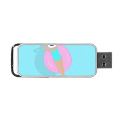 Lady In The Pool Portable Usb Flash (one Side) by Valentinaart