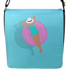 Lady In The Pool Flap Closure Messenger Bag (s) by Valentinaart