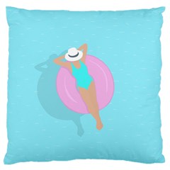 Lady In The Pool Standard Flano Cushion Case (one Side) by Valentinaart