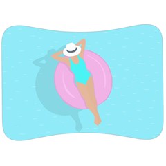 Lady In The Pool Velour Seat Head Rest Cushion by Valentinaart