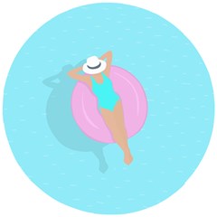 Lady In The Pool Wooden Puzzle Round