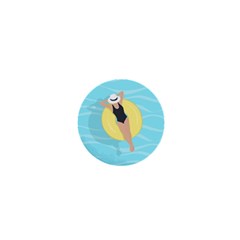 Lady In The Pool 1  Mini Buttons by Valentinaart