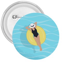 Lady In The Pool 3  Buttons by Valentinaart