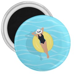 Lady In The Pool 3  Magnets by Valentinaart