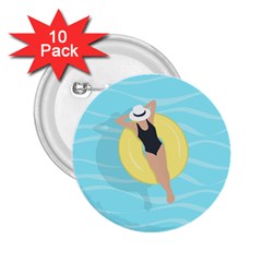 Lady In The Pool 2 25  Buttons (10 Pack)  by Valentinaart