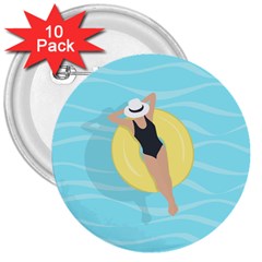 Lady In The Pool 3  Buttons (10 Pack)  by Valentinaart