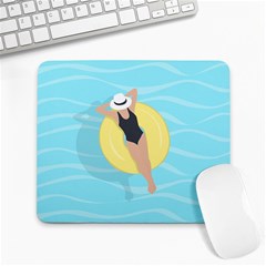 Lady In The Pool Large Mousepads by Valentinaart