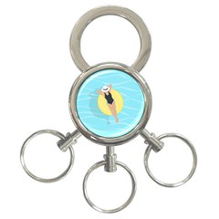 Lady In The Pool 3-ring Key Chain by Valentinaart