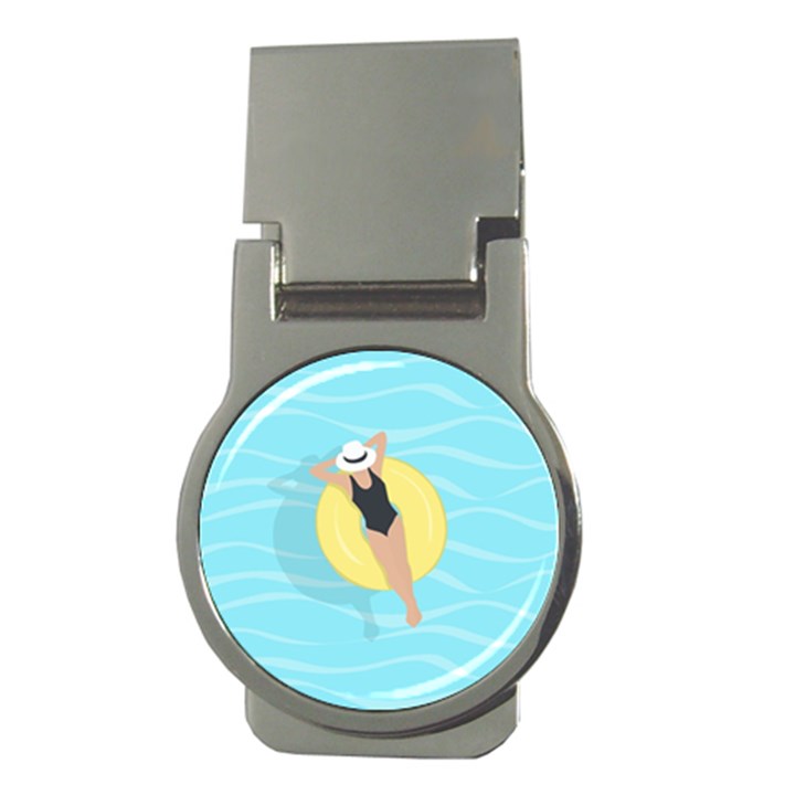 Lady in the pool Money Clips (Round) 