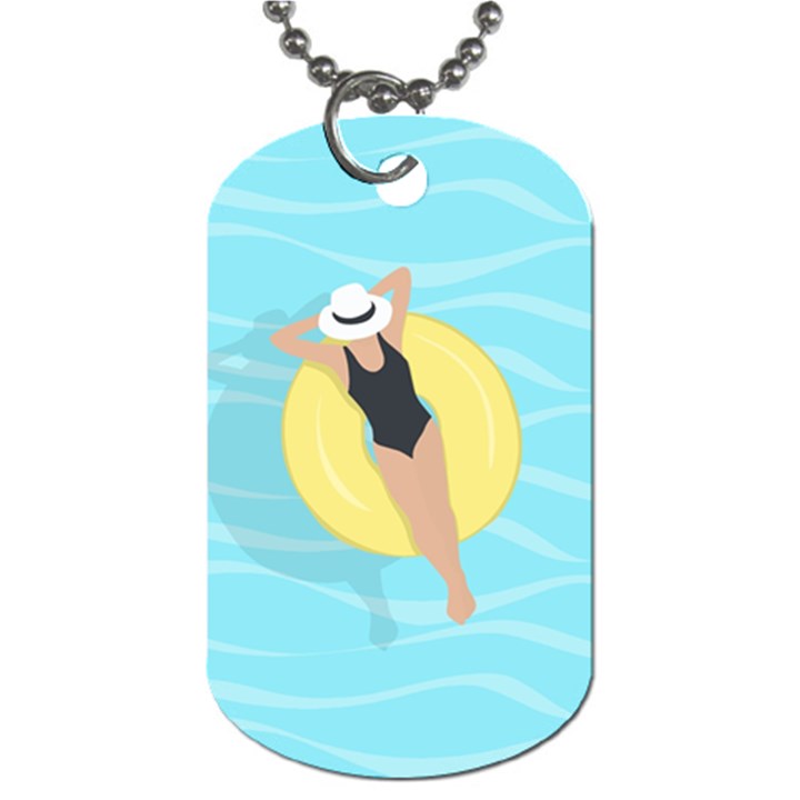 Lady in the pool Dog Tag (One Side)