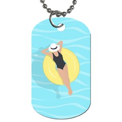 Lady In The Pool Dog Tag (two Sides) by Valentinaart