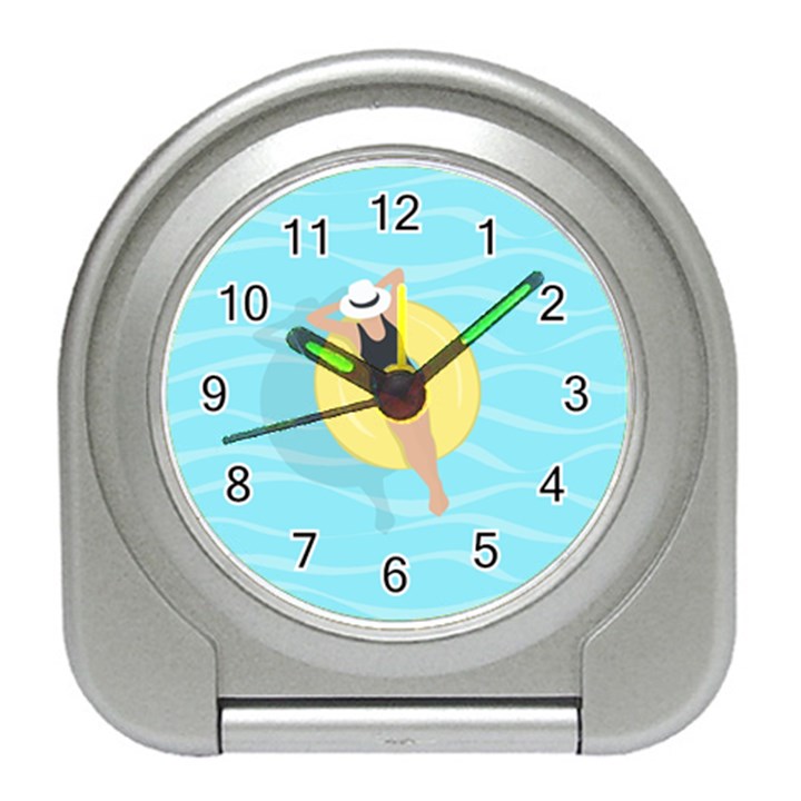 Lady in the pool Travel Alarm Clock