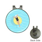 Lady in the pool Hat Clips with Golf Markers Front