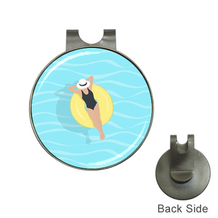 Lady in the pool Hat Clips with Golf Markers