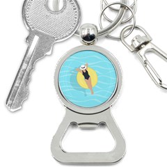 Lady In The Pool Bottle Opener Key Chain by Valentinaart