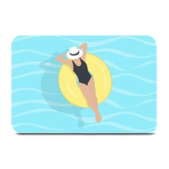 Lady In The Pool Plate Mats by Valentinaart